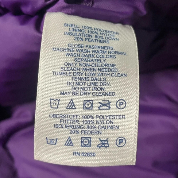 Lands End Purple Plaid Down Feather Puffer Vest Gorpcore Outdoors Layering Med - Picture 6 of 6